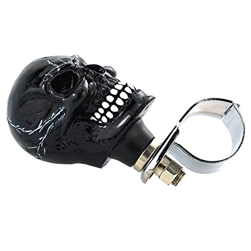 Lunsom Wheel Spinner Knob, Skull Shape Car Turning Driving Suicide Knob Power Handle Control Resin Steering Spinner Turn Aid Helper Fit Most Vehicle, Truck, Tractor, Boat(Black) - Image 4
