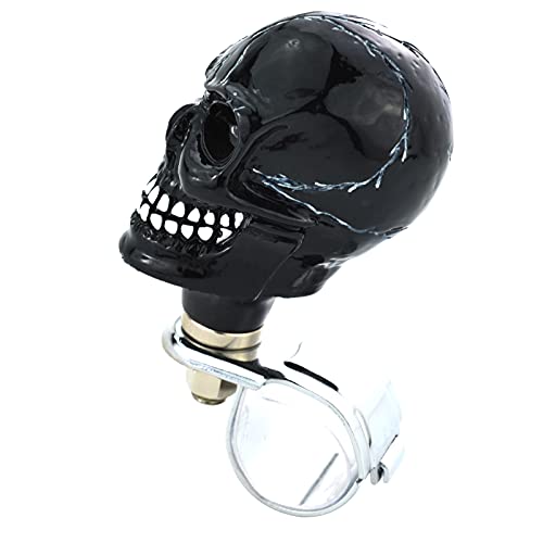 Lunsom Wheel Spinner Knob, Skull Shape Car Turning Driving Suicide Knob Power Handle Control Resin Steering Spinner Turn Aid Helper Fit Most Vehicle, Truck, Tractor, Boat(Black) - Image 5