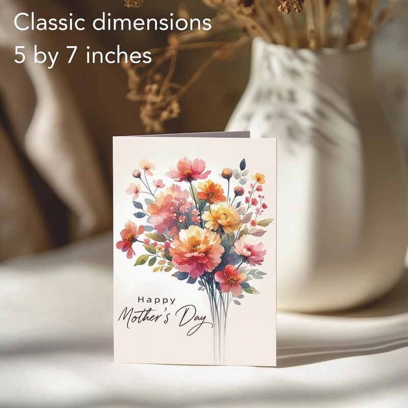 Paper Play Mothers Day Card with Envelope - Vibrant Watercolor Floral Mother's Day Card, 5 x 7 Inches - Perfect for Celebrating Mother's Day - Image 3