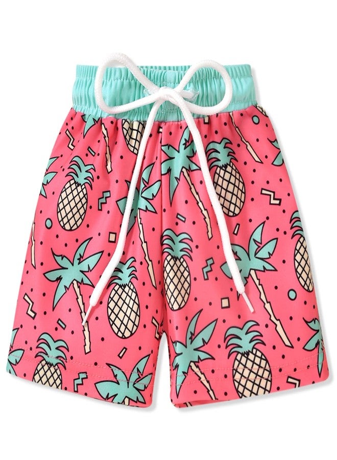 HIHA Infant Toddler Baby Boys Swim Trunk Swimming Shorts Swimsuit Beach Swimwear Bathing Suit for 9 Months Little Boys Kids, Pink Pineapple, 6-12 Months - Image 1