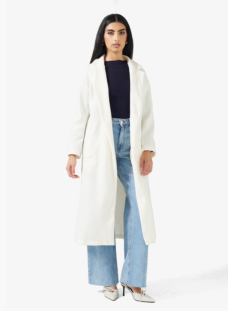 ايلا معطف متوسط الطول بياقة مطوية - Image 1