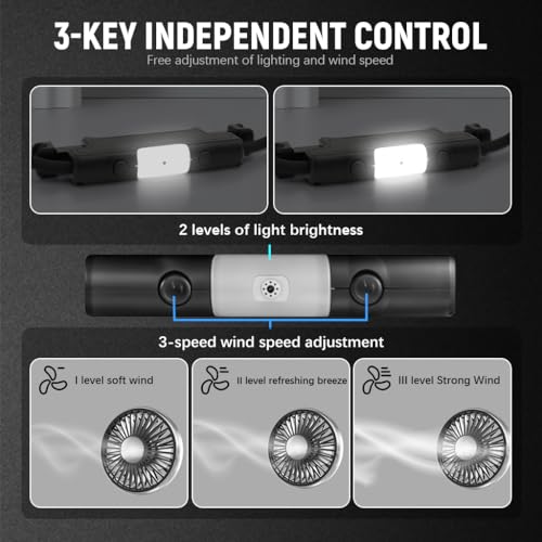 STHIRA® Fan for Car Back Seat Car USB Fan with Dual Head 3-Speed Adjustable Cooling Air with 360° Rotation Independent Switch USB for Compact Design For Auto Headrest,Ideal Cars/SUVs - Image 5