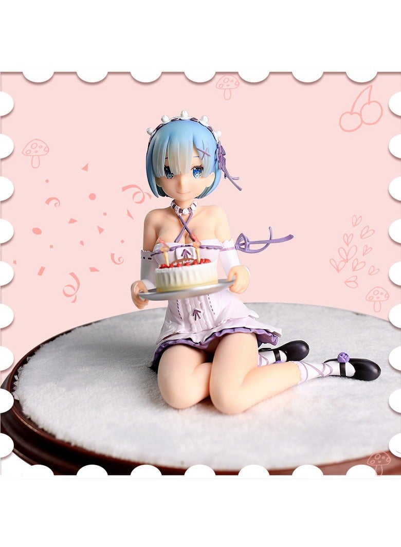general Birthday Cake Rem Re:Zero Anime Figure, Boxed Collectible Desktop Ornament Model Gift - Image 1