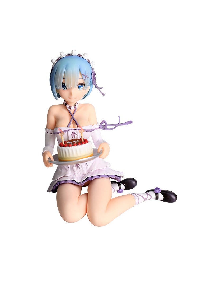 general Birthday Cake Rem Re:Zero Anime Figure, Boxed Collectible Desktop Ornament Model Gift - Image 4
