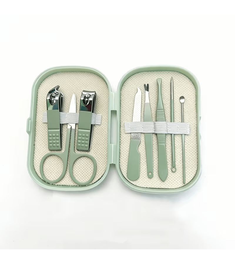 Streamer Silver 8 Piece Nail Care Set Stainless Steel Portable Home Travel Manicure Tools - Image 5