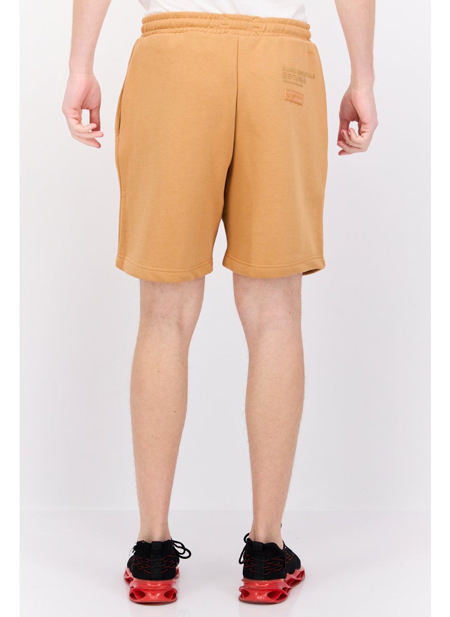 Blank Essentials - Men Brand Logo Basic Shorts, Camel - Image 1