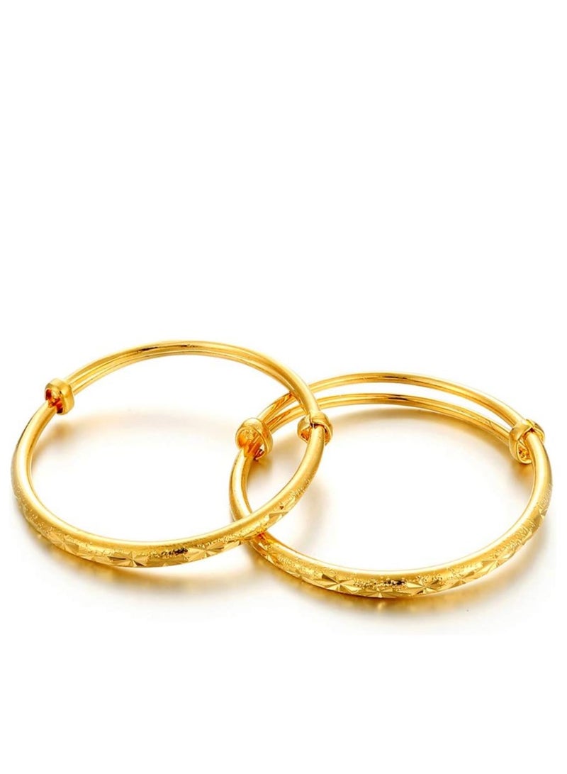 2 قطعة / 18K مطلية بالذهب نجمة سوار الذهب للأطفال - Image 1