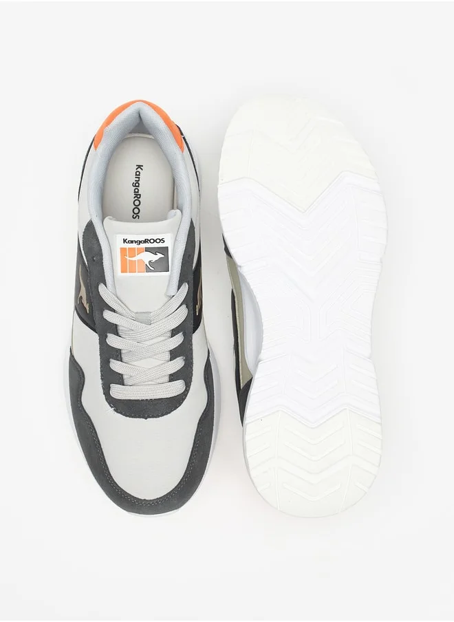 كانغاروس Men's Panelled Lace-Up Sports Shoes