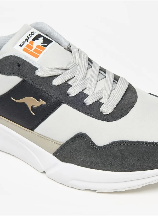 كانغاروس Men's Panelled Lace-Up Sports Shoes