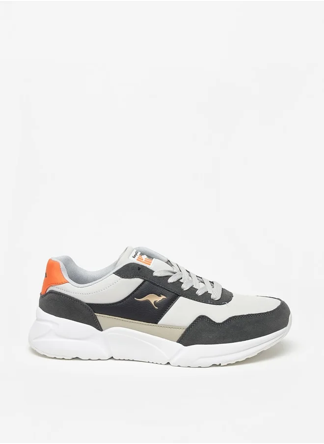 كانغاروس Men's Panelled Lace-Up Sports Shoes