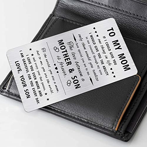 Alotozo Mom Christmas Gifts from Son - To My Mom Wallet Card - Mother Son Gift, Credit Card Size Keepsake - Image 4