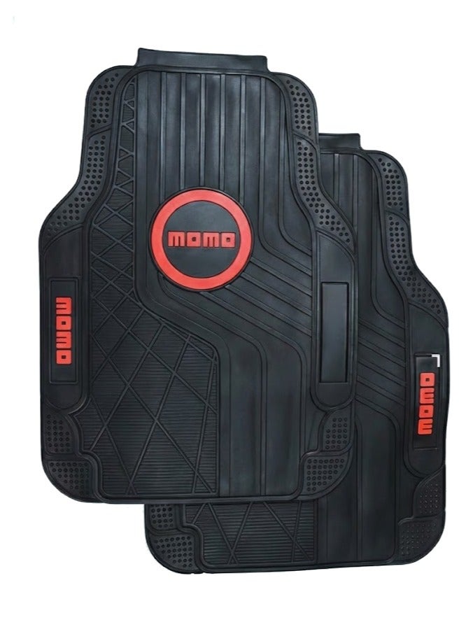 MOMO Custom Front and Rear Car Pedal Set Full Coverage Waterproof Anti-Slip Black For MOMO 5 Pieces - Image 1