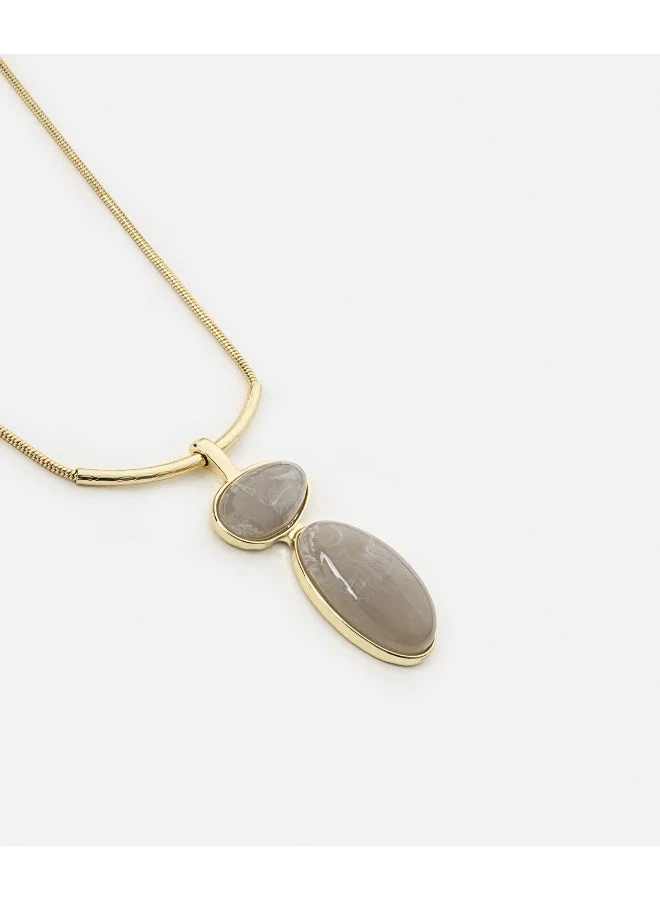 إبيكيول Oval Resin Pendant Necklace