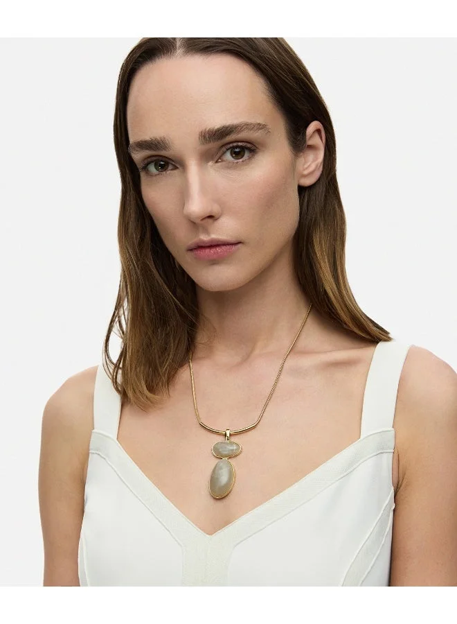 إبيكيول Oval Resin Pendant Necklace