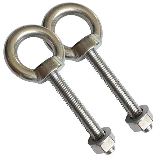 AIVOOF Shoulder Eye Bolt, 4 Pack M10 Stainless Steel Shoulder Eye Bolts 2.75" Eye Bolts Heavy Duty EyeBolts Screws in Eye Hooks with Washer and Nuts Muti-Function for Indoor Outdoor,Thread 70mm - Image 2