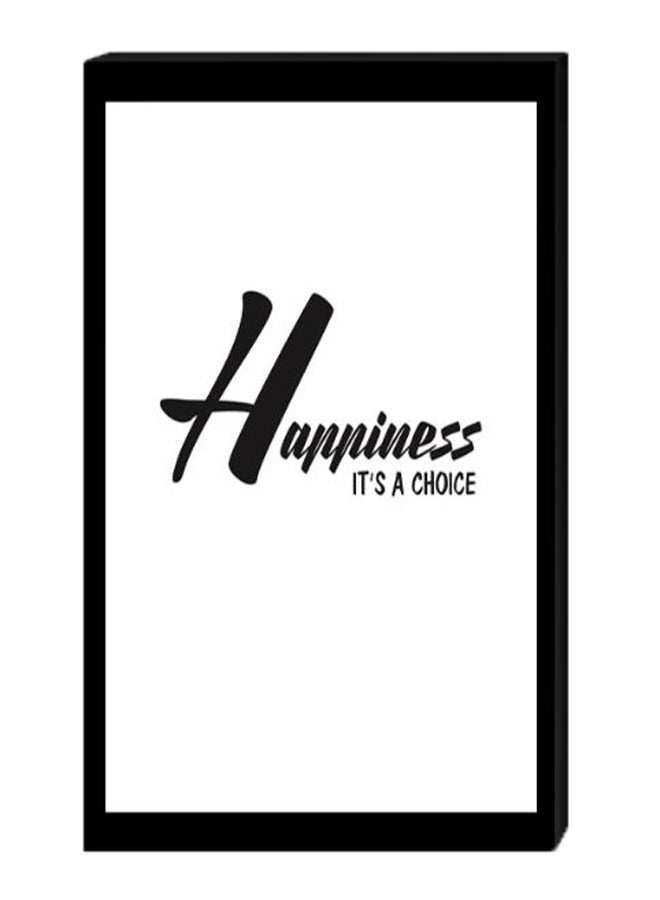 RYN Happiness It's A Choice Wall Decor Painting With Inner Frame Black/White 40 x 60centimeter - Image 2