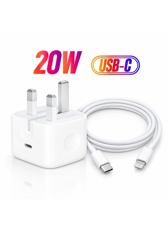 Apple 20W USB‑C Power Adapter with USB‑C to Lightning Cable, 1 m, White — Charging Set - Image 1