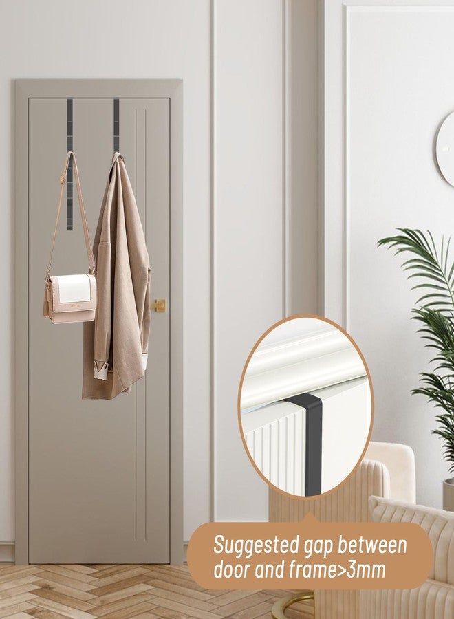 Pmeixcy 2 Pcs Over Door Hanger, Black Over Door Hook, Plastic Overdoor Hook Hanger for Bedroom, Clothes, Towel, Hats, Bags - Image 3