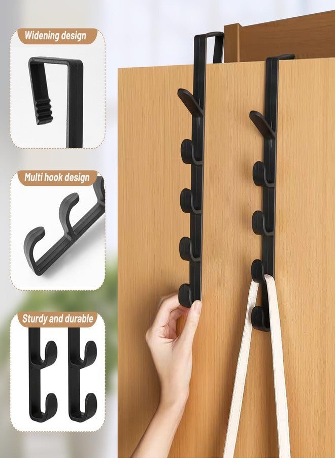 Pmeixcy 2 Pcs Over Door Hanger, Black Over Door Hook, Plastic Overdoor Hook Hanger for Bedroom, Clothes, Towel, Hats, Bags - Image 5