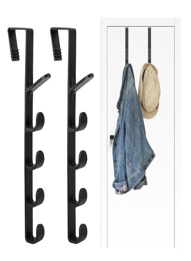 Pmeixcy 2 Pcs Over Door Hanger, Black Over Door Hook, Plastic Overdoor Hook Hanger for Bedroom, Clothes, Towel, Hats, Bags - Image 1