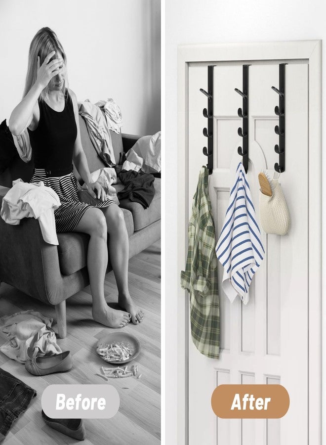 Pmeixcy 2 Pcs Over Door Hanger, Black Over Door Hook, Plastic Overdoor Hook Hanger for Bedroom, Clothes, Towel, Hats, Bags - Image 4