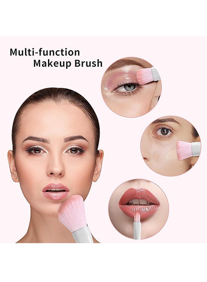 Shell Shape Makeup Brush Set, 5 Pcs Mini Cosmetic Brushes, Travel Cosmetic Brushes Kit with Mirror (White) - Image 4