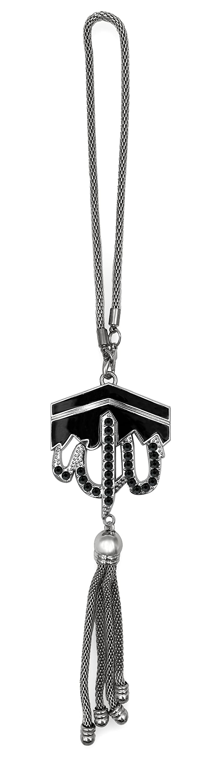 PinMaze Islam Car Rear Mirror Hangers - Allah Muhammad Islamic Al-Quran Ramadan Eid Muslim Calligraphy Car Décor Hanging Charm Pendant Vehicle Decor Interior Accessories (Black) - Image 2