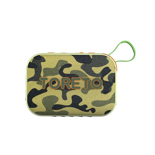Toreto Buzz 10W Portable Bluetooth Speaker with Premium Fabric Finish, TWS, BT v5.4, Remote Selfie Control, USB/TF/FM, Type-C Fast Charging | Up to 5H Playtime | BT Calling (Army Green) - Image 1
