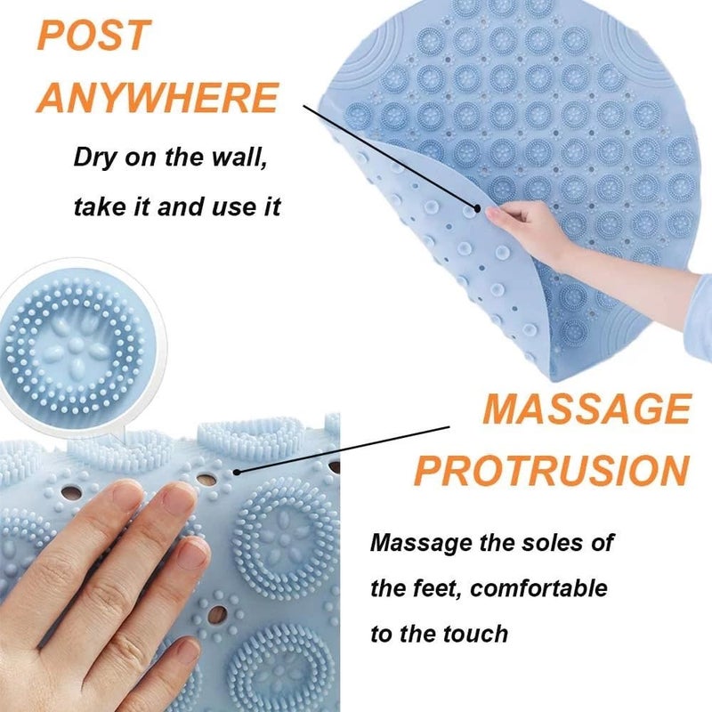 Naivete Round Shower Mat, PVC Bath Mat Non Slip Shower Tray Insert with Suction Cups Bathroom Shower Mats Machine Washable, (Pack of 1, Multi Color) (54 X 54CM) - Image 3