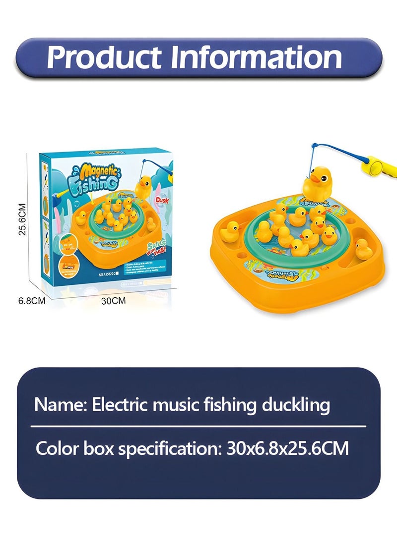 GROIC - Fishing Game Play Set - 10 ducks, 2 Poles,Rotating Board Game with Music,Magnetic Fishing Game Toys,Party Game Toys - Image 1