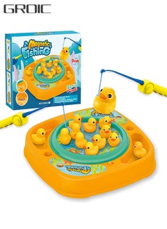 Fishing Game Play Set - 10 ducks, 2 Poles,Rotating Board Game with Music,Magnetic Fishing Game Toys,Party Game Toys