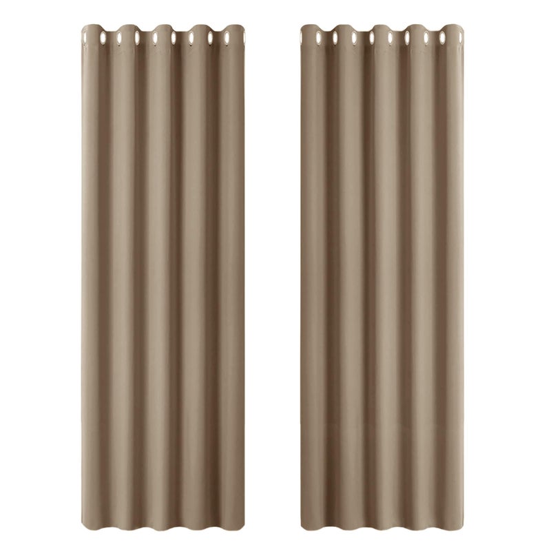 PONY DANCE Living Room Blackout Curtains  Mocha Light Blocking Thermal Curtains with Eyelet for Energy Saving  Room Darken Bedroom Drapes for Kids 1 Pair W 66 x L 72 Inch