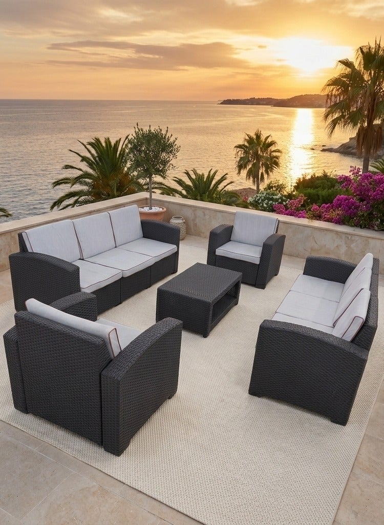 Concent Luxury garden sofa set for 8 people – high-quality rattan with a modern design - Image 3