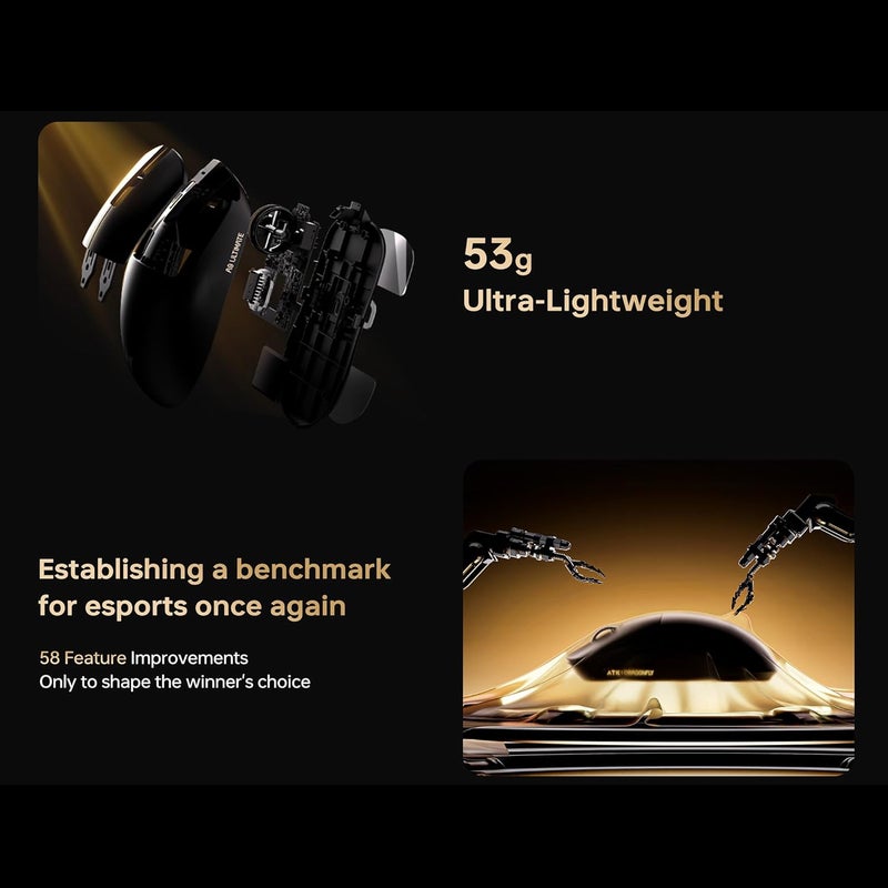 ATK Dragonfly A9 Ultimate Wireless Gaming Mouse, 55g Lightweight, Ultra Sensor PAW3950, Nordic 54L15 MCU, 8K Polling, 800 Hrs Battery Life, Dual Mode 2.4G/Wired - Image 4