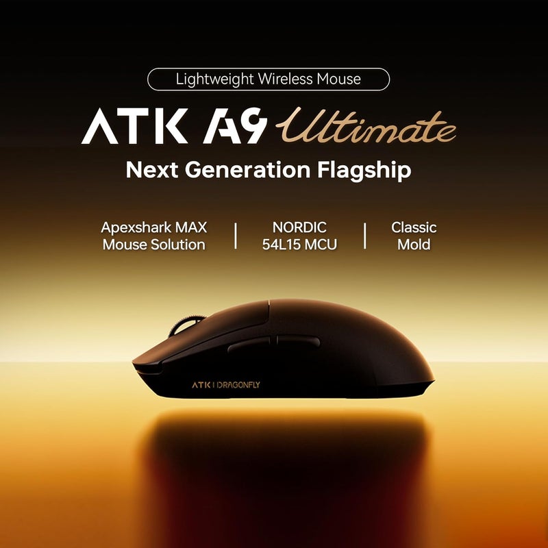 ATK Dragonfly A9 Ultimate Wireless Gaming Mouse, 55g Lightweight, Ultra Sensor PAW3950, Nordic 54L15 MCU, 8K Polling, 800 Hrs Battery Life, Dual Mode 2.4G/Wired - Image 2
