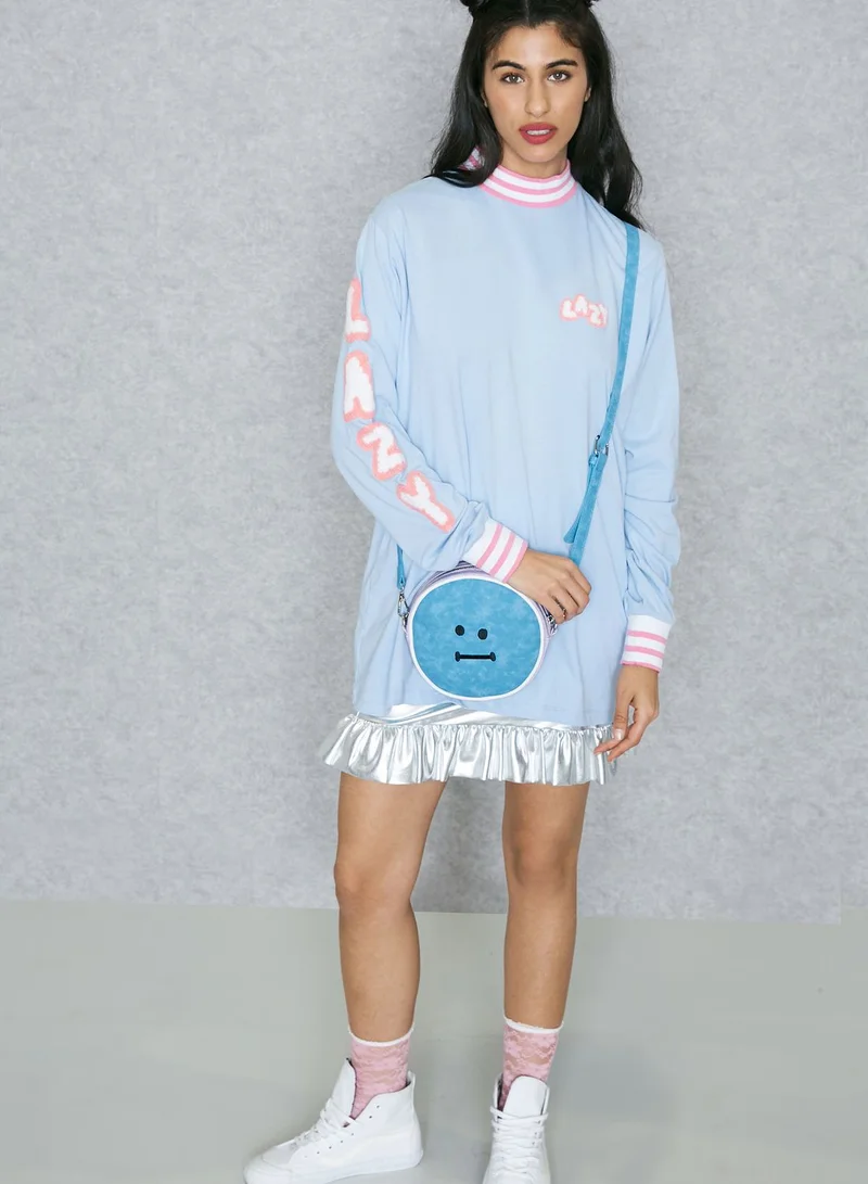 Lazy Oaf Striped Detail Logo T-Shirt