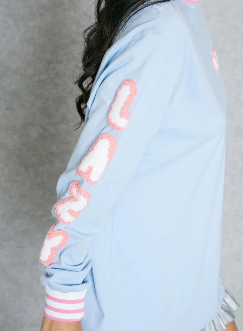 Lazy Oaf Striped Detail Logo T-Shirt