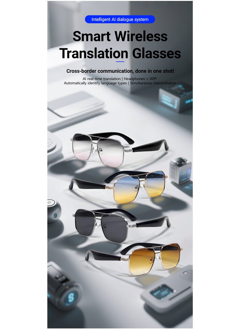 Generic Ai Translation Bluetooth Glasses Multi-Language Real-Time Translation Glasses Listen To Music And Make Calls Smart Uv-Proof Sunglasses  - Image 2