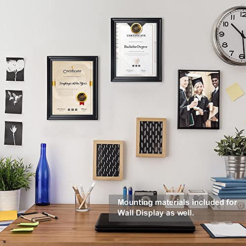 Memory Island Document frames 8.5x11,Set of 4 Pack Certificate Frames for Wall Or Tabletop Display,Diploma Frames For Degree Award with Real Glass Front,Black,Designed - Image 5