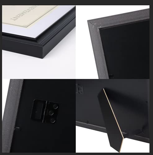 Memory Island Document frames 8.5x11,Set of 4 Pack Certificate Frames for Wall Or Tabletop Display,Diploma Frames For Degree Award with Real Glass Front,Black,Designed - Image 4
