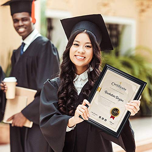 Memory Island Document frames 8.5x11,Set of 4 Pack Certificate Frames for Wall Or Tabletop Display,Diploma Frames For Degree Award with Real Glass Front,Black,Designed - Image 2