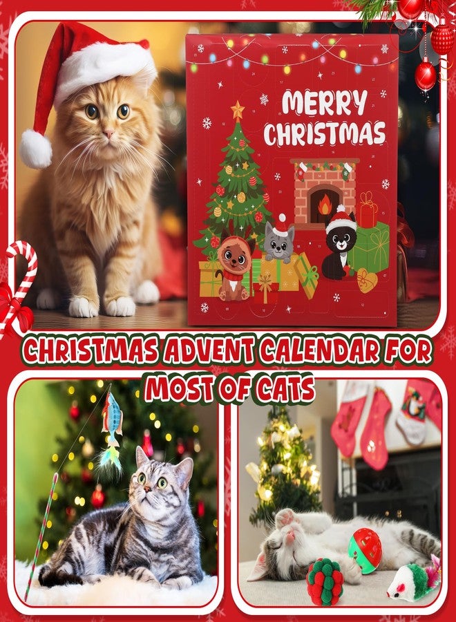 Arrowbash Cat Advent Calendar 2025, 24 Days Christmas Countdown Calendar for Kitten Assorted Cat Toys Interactive Wand Mice Santa Claus Ball Bells Catnip Toy Gifts for Kitten Lovers - Image 5