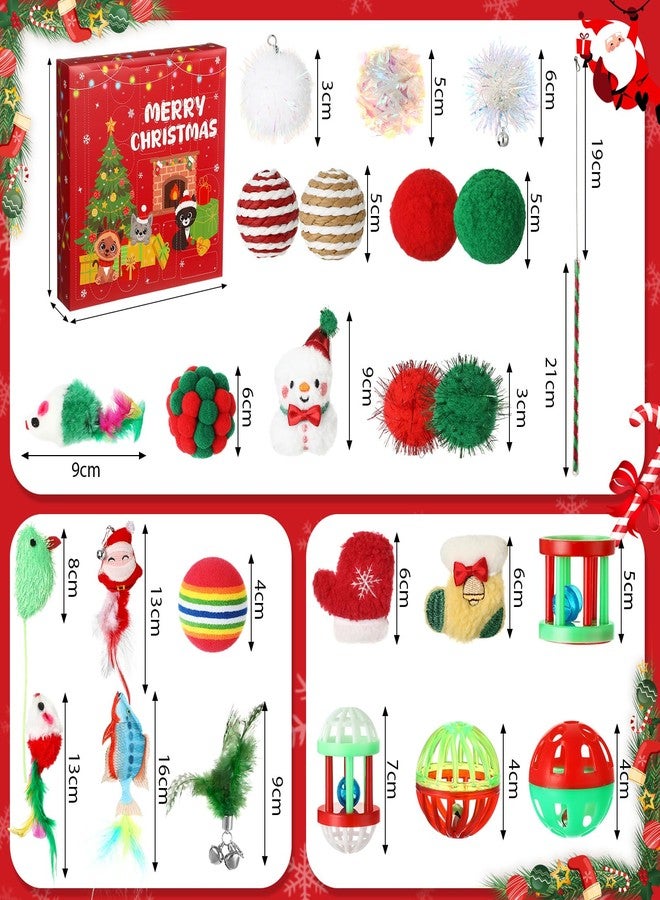 Arrowbash Cat Advent Calendar 2025, 24 Days Christmas Countdown Calendar for Kitten Assorted Cat Toys Interactive Wand Mice Santa Claus Ball Bells Catnip Toy Gifts for Kitten Lovers - Image 2