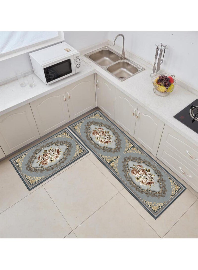 FASHION HOME Set of 2 Kitchen Mats Floor Rug Home Decor Accessories Non Skid Washable  - Image 1