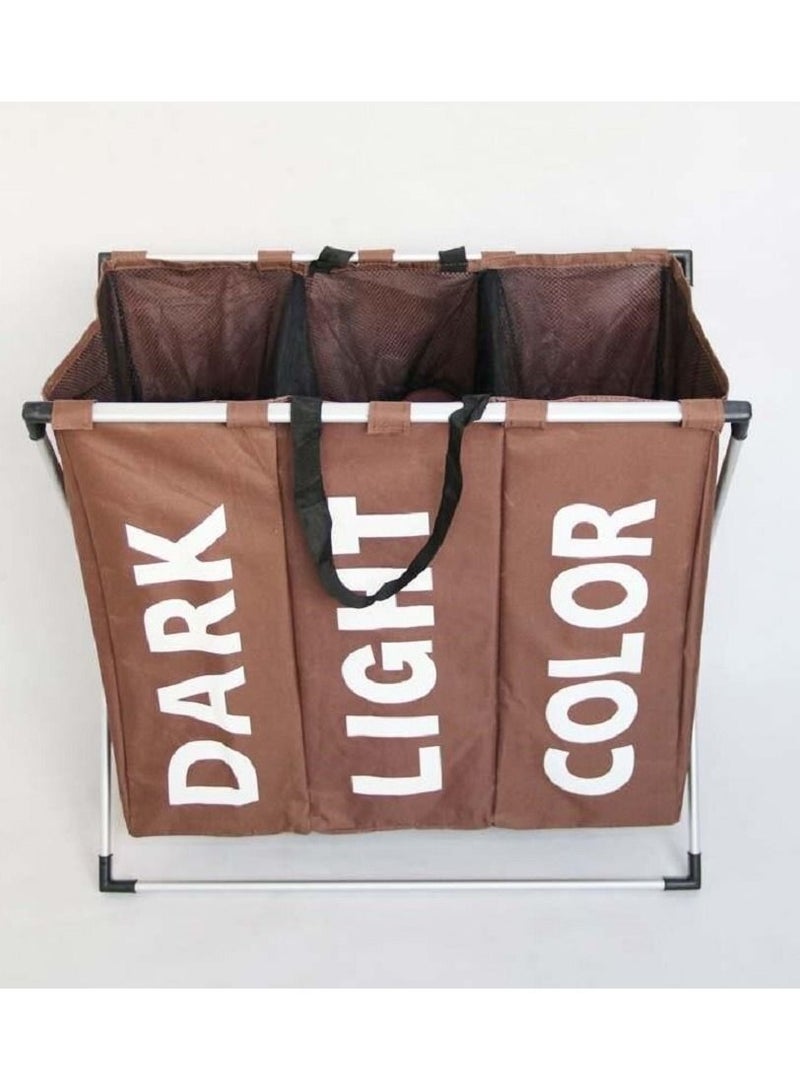 AGD Foldable Laundry Basket Brown 45x60centimeter - Image 2