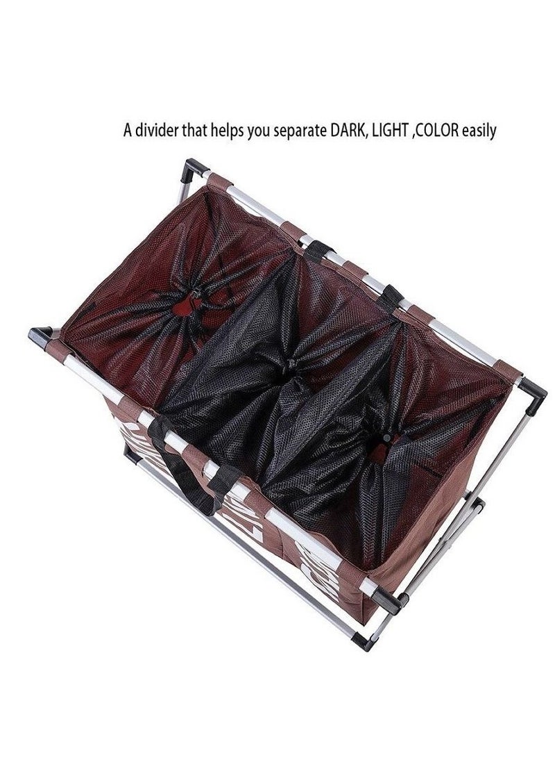 AGD Foldable Laundry Basket Brown 45x60centimeter - Image 3