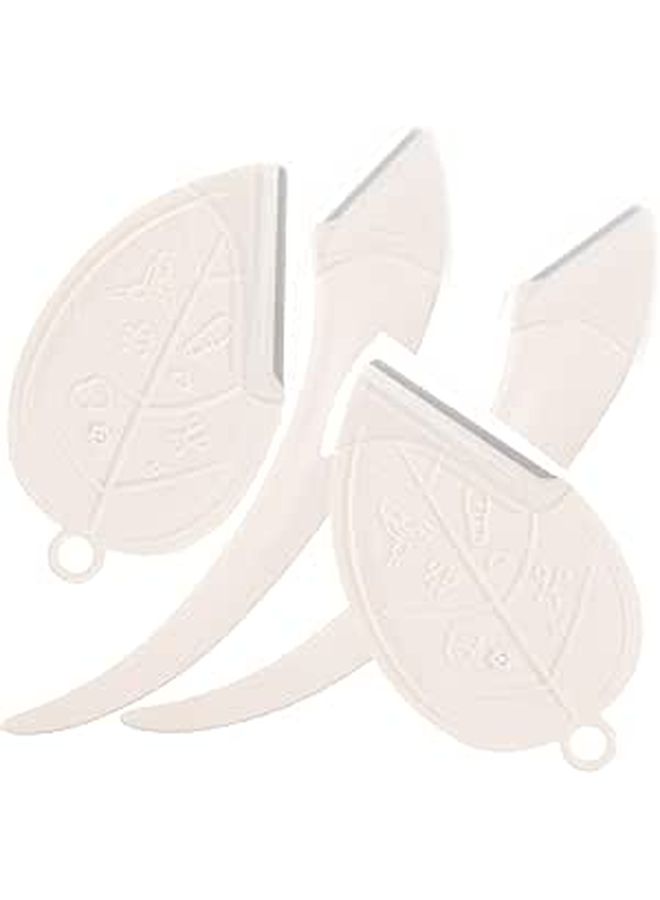 Eyebrow Razor Set With Crescent And Leaf Blades 4pcs Portable Facial Razors For Women Face Hair Removal And Eyebrow Grooming White Precise Shaping Trimming - Image 1