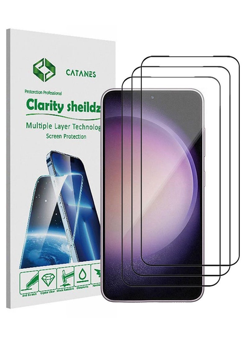 CATANES 3Pack for Samsung Galaxy S23 Plus Screen Protector Tempered Glass 9H Anti-Scratch Shatterproof HD Edge to Edge Full Coverage Film 6.6 inch - Image 1