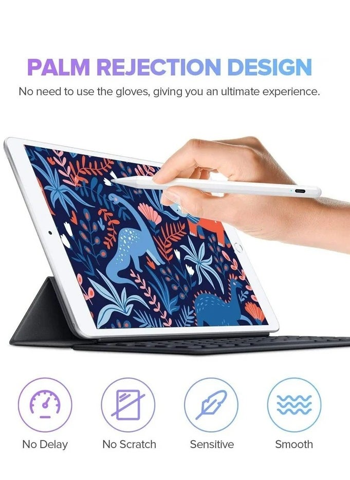Stylus Pen for iPad, Active Pencil with Quick Charge, Palm Rejection Tilt Sensor, Magnetic Pen Compatible with 2018-2022 iPad Pro 11"/12.9",iPad 10/9/8/7/6,iPad Mini 5/6,iPad Air3/4/5