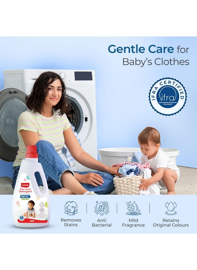 Luvlap - Baby Laundry Detergent 1000Ml, Ph Balanced Dermatologically Tested Formula, No Harsh Chemicals, Safe For Mommy'S Hands & Baby'S Skin, Anti Bacterial, Enriched In Aloe Vera, Softens Clothes - Image 1